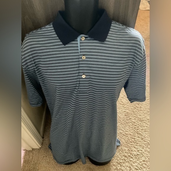 Peter Millar Other - Men’s used blue striped size M medium polo shirt Peter Miller cotton